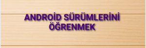 Android Sürümlerini Öğrenmek