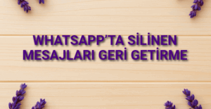 WhatsApp’ta Silinen Mesajları Geri Getirme