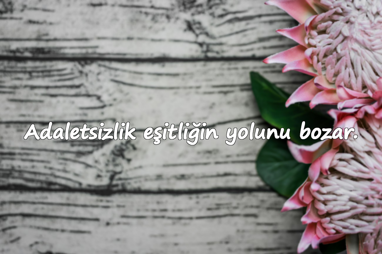 Adaletsizlik eşitliğin yolunu bozar.
