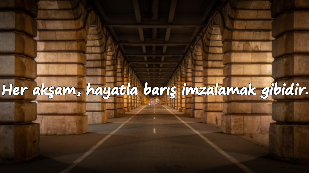 Her akşam, hayatla barış imzalamak gibidir.