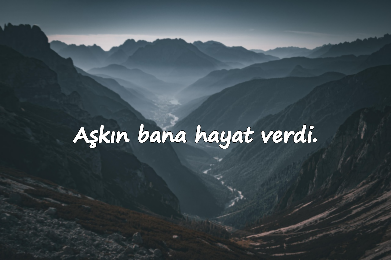 Aşkın bana hayat verdi.