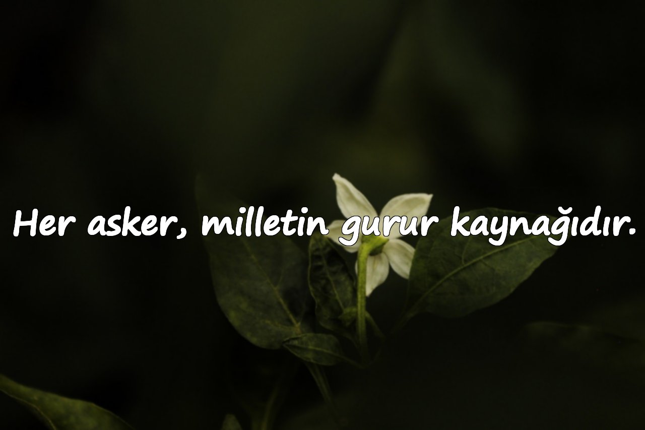 Her asker, milletin gurur kaynağıdır.