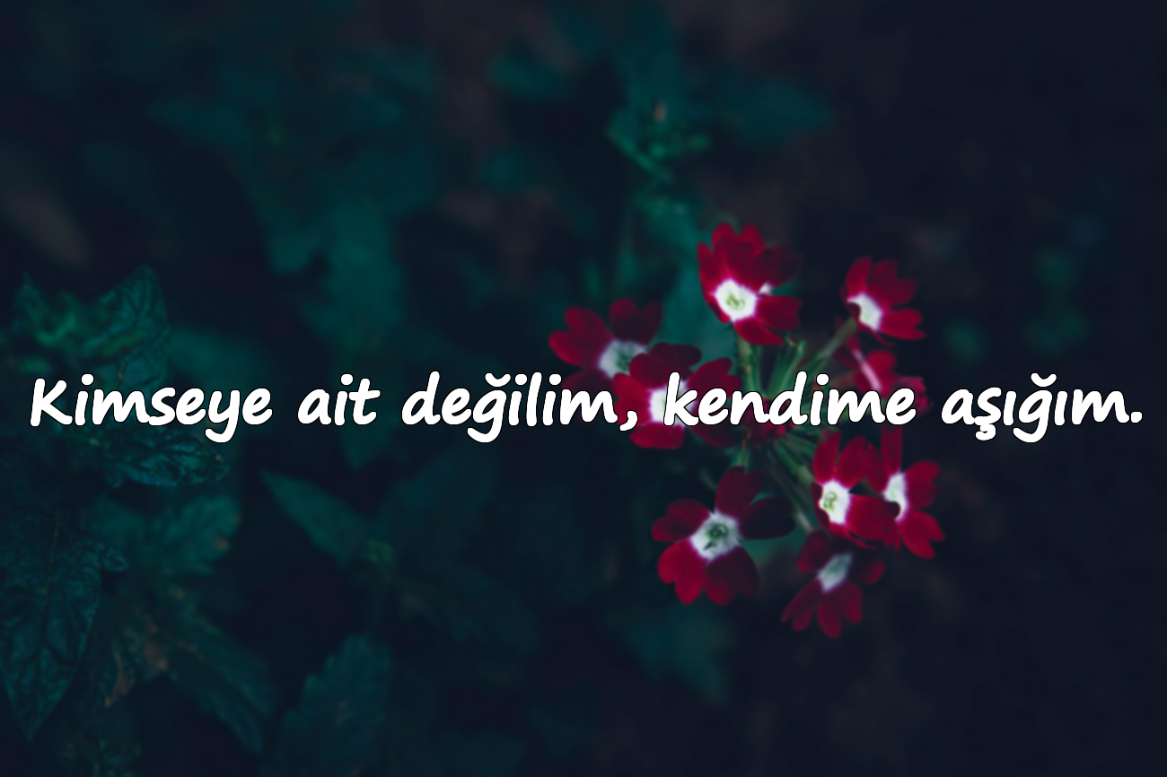 Kimseye ait değilim, kendime aşığım.