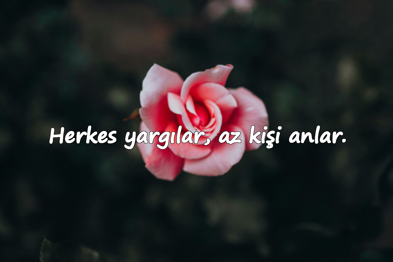 Herkes yargılar, az kişi anlar.