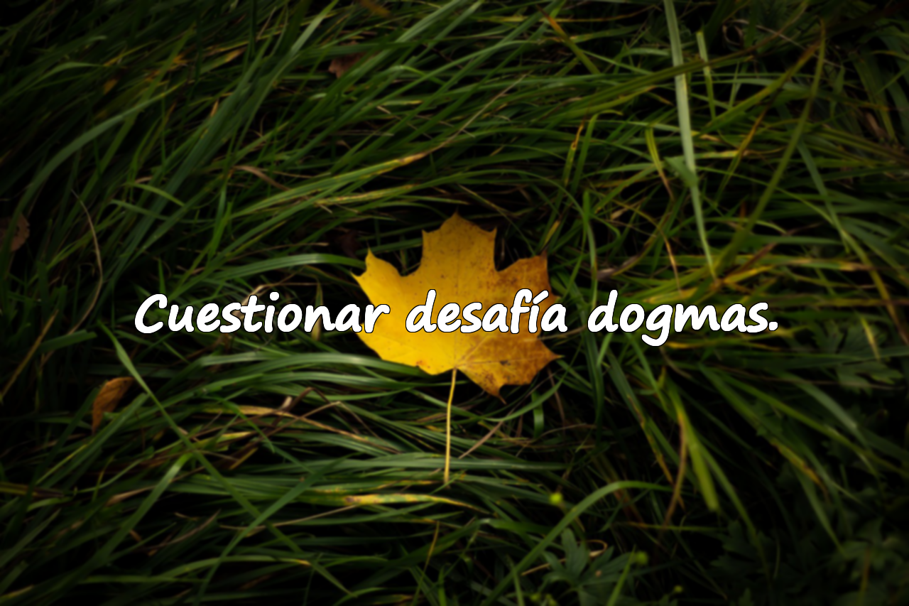 Cuestionar desafía dogmas.