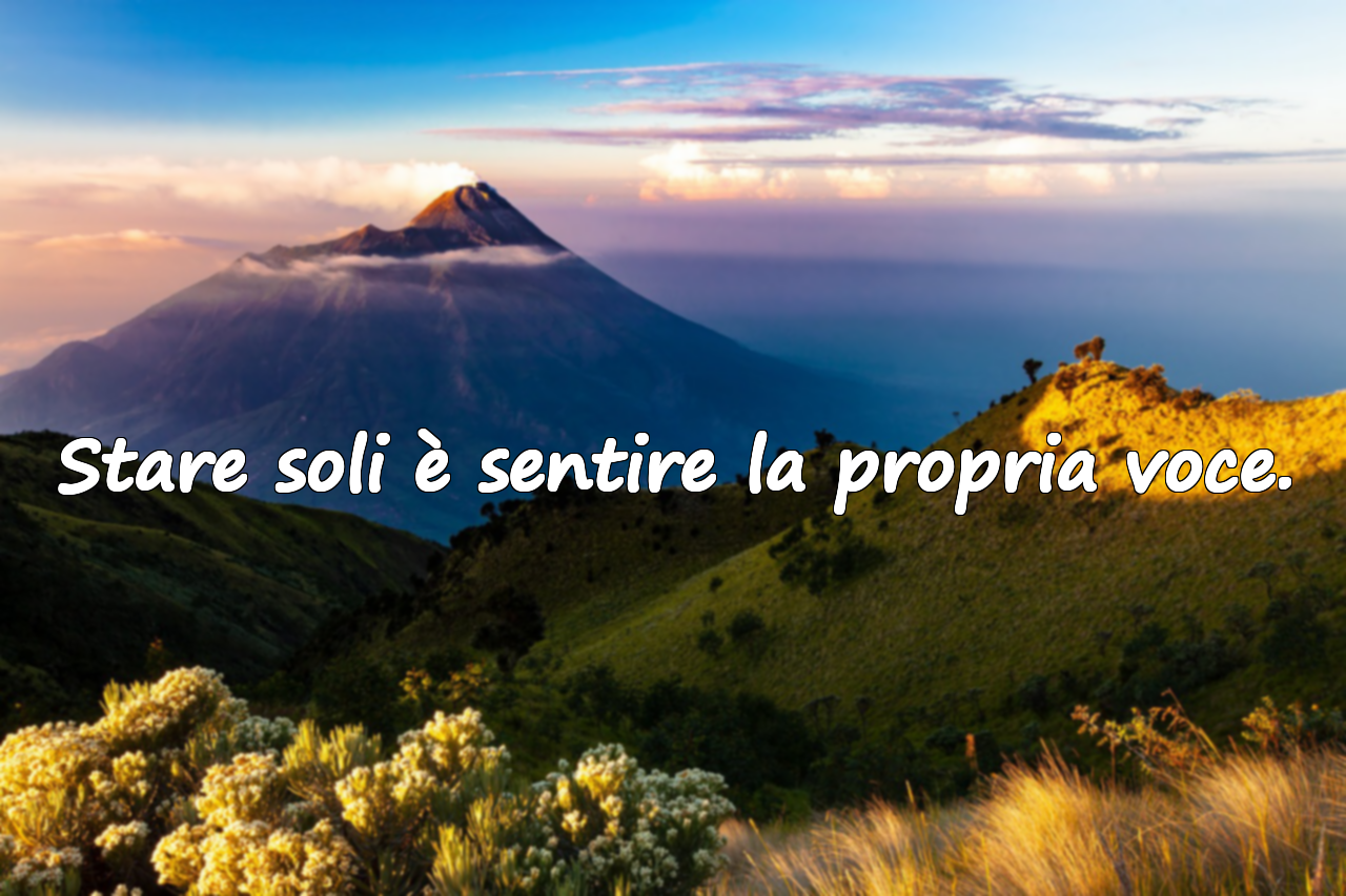 Stare soli è sentire la propria voce.