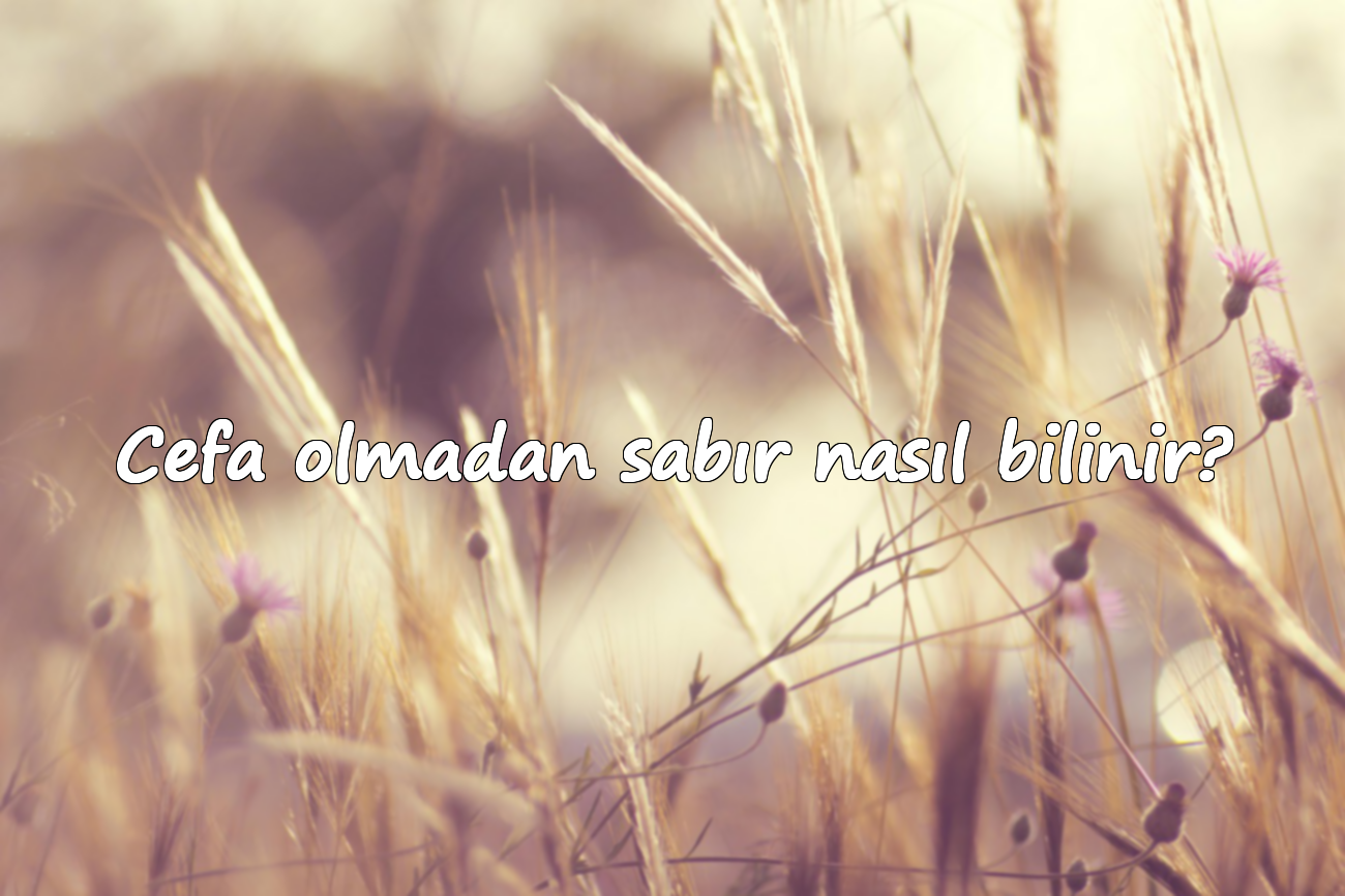 Cefa olmadan sabır nasıl bilinir?