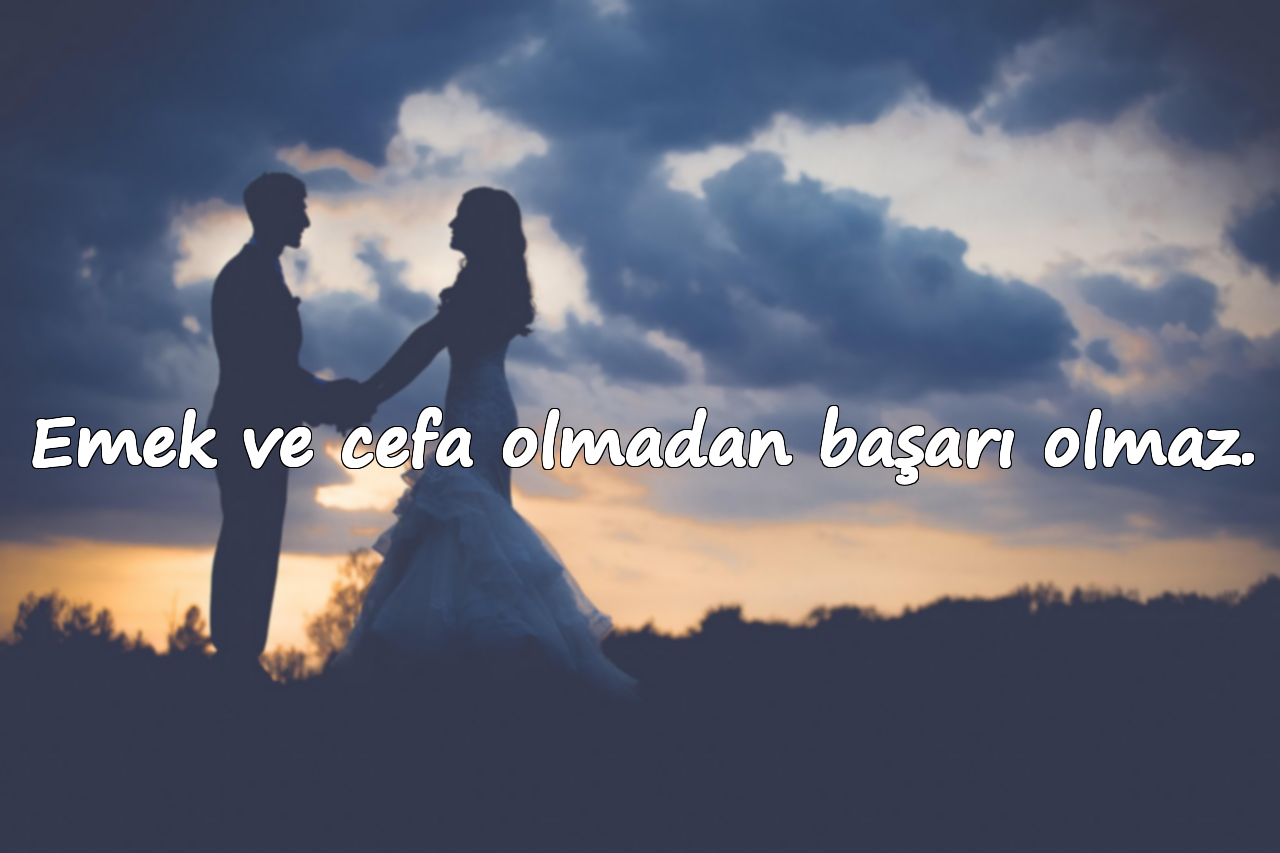Emek ve cefa olmadan başarı olmaz.