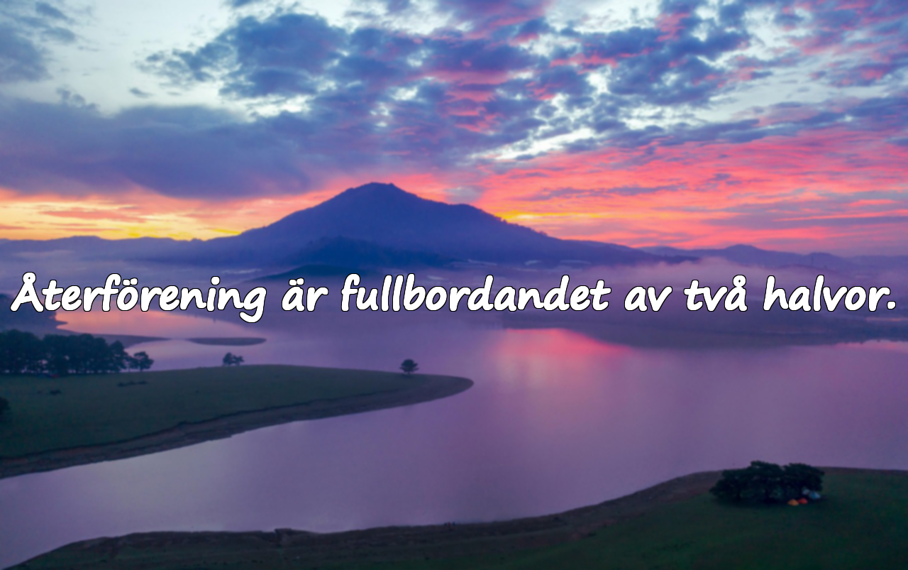 Återförening är fullbordandet av två halvor.