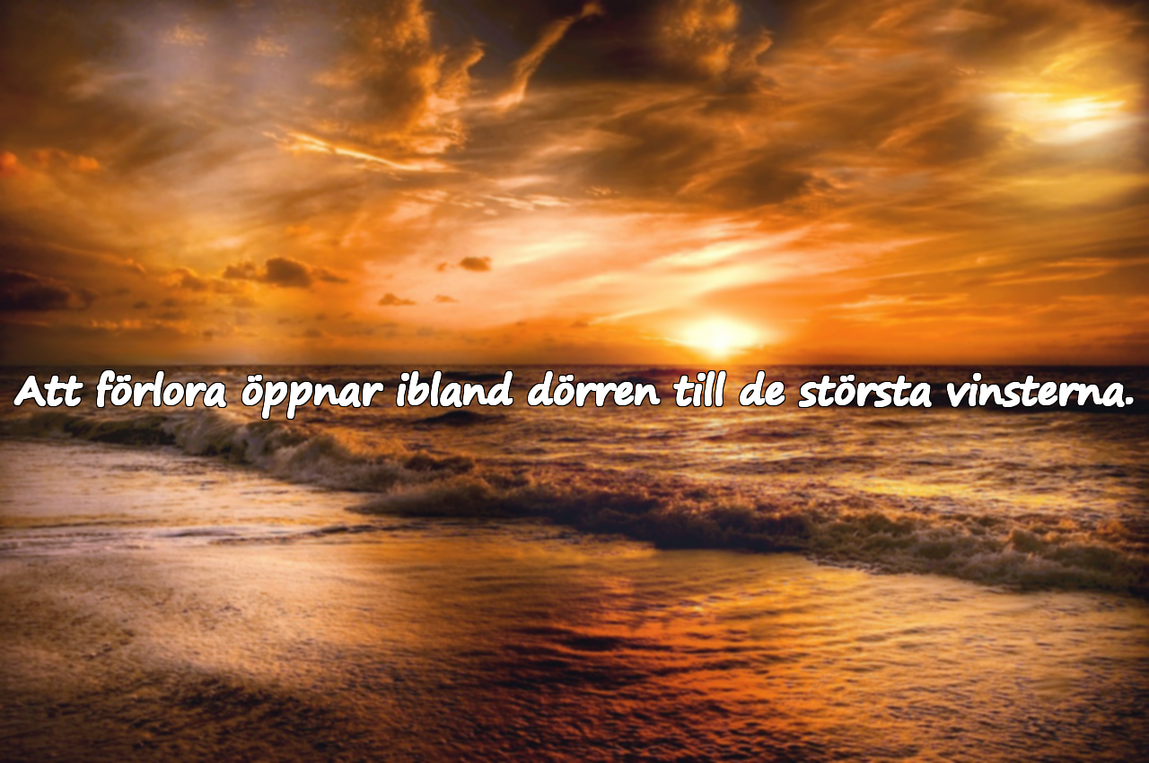 Att förlora öppnar ibland dörren till de största vinsterna.