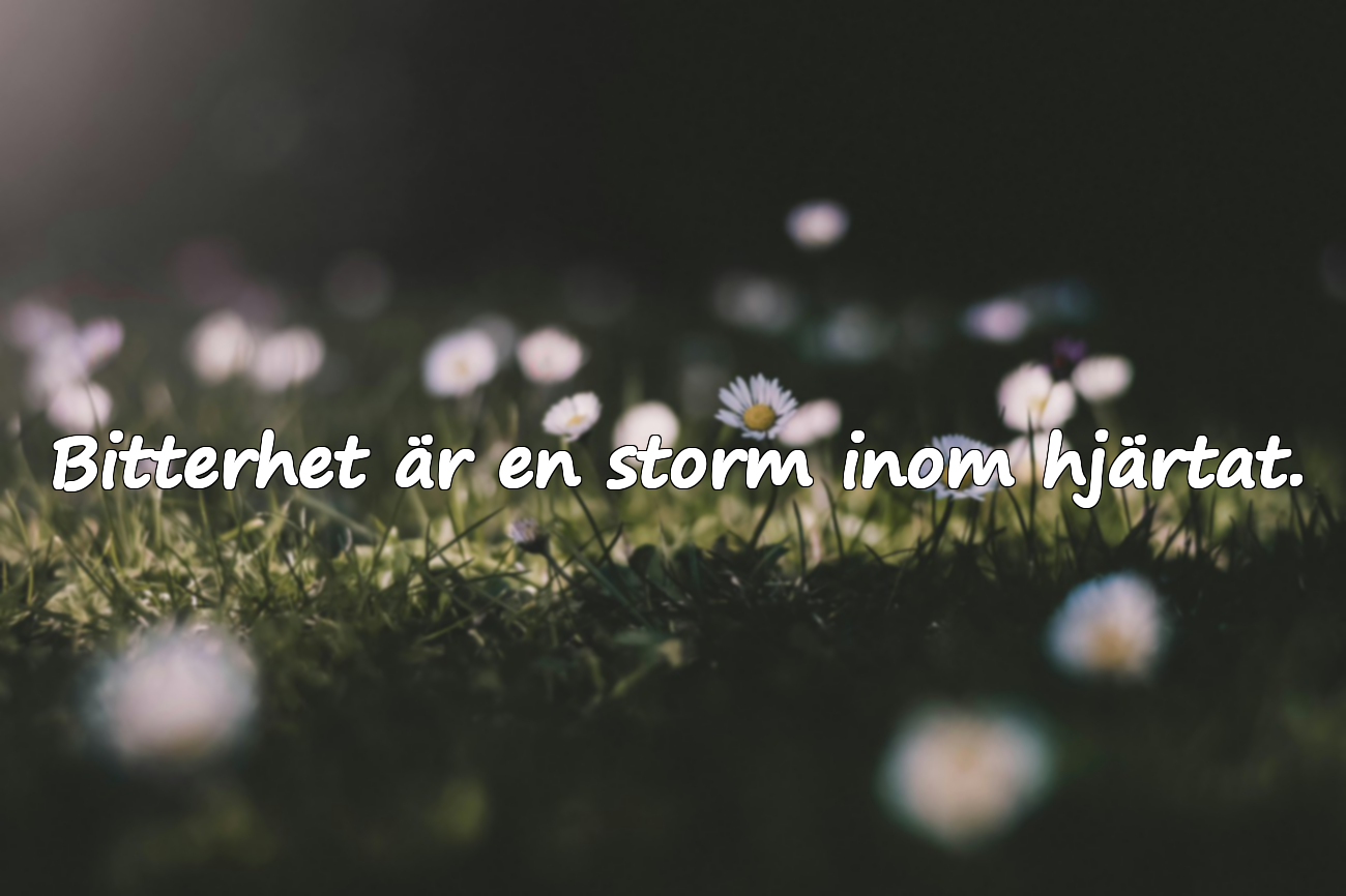 Bitterhet är en storm inom hjärtat.