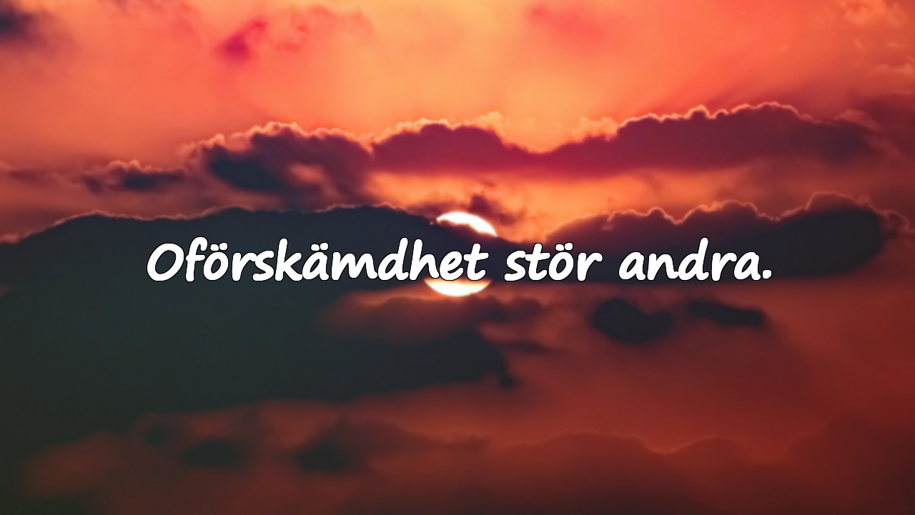 Oförskämdhet stör andra.