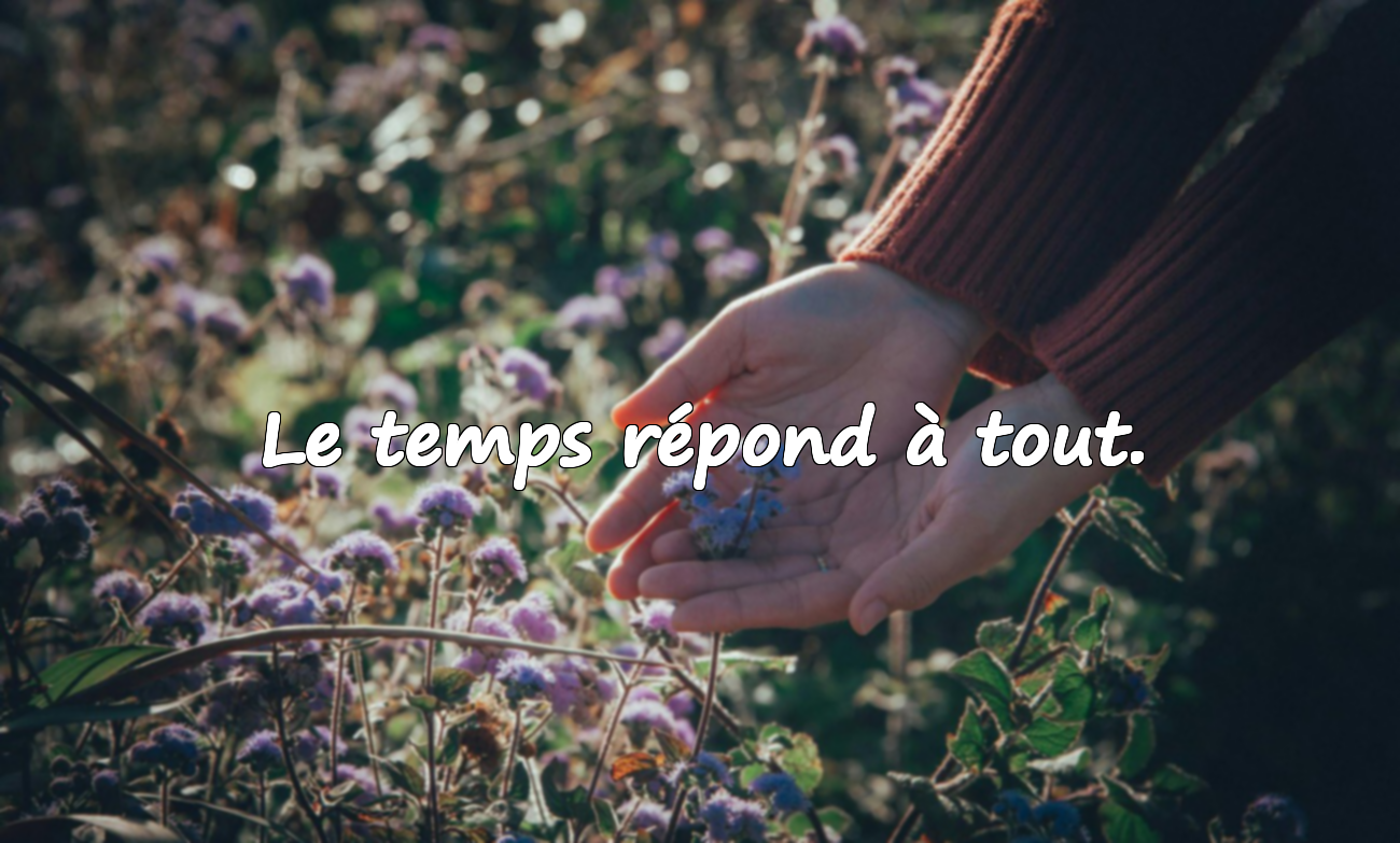 Le temps répond à tout.