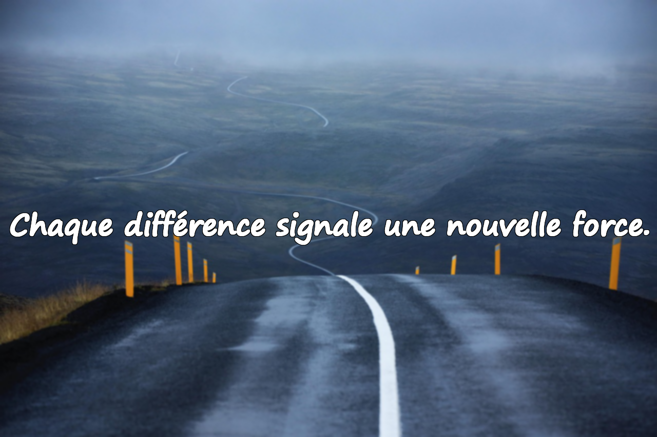 Chaque différence signale une nouvelle force.