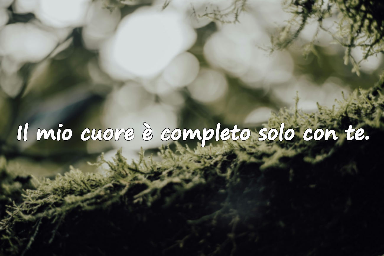 Il mio cuore è completo solo con te.