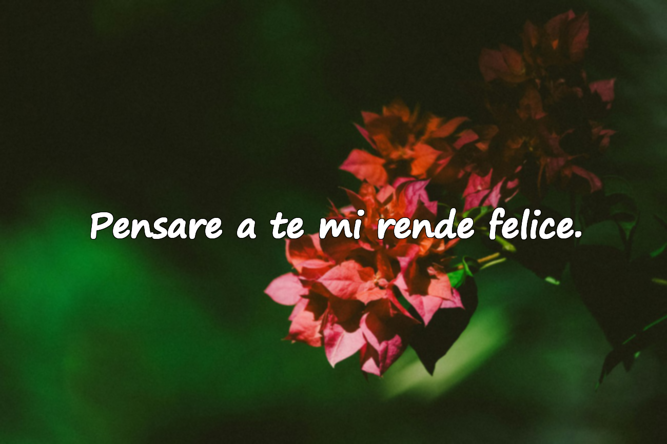 Pensare a te mi rende felice.