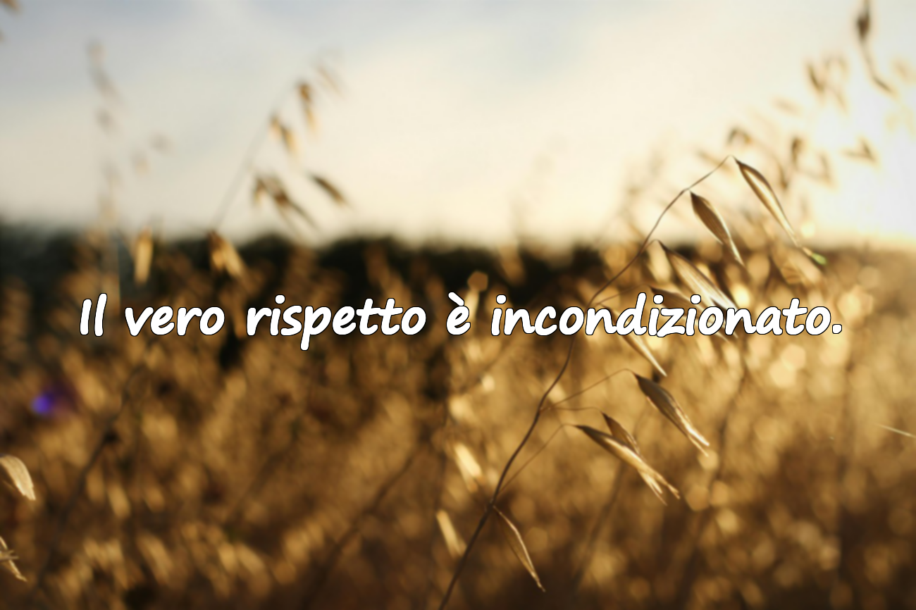 Il vero rispetto è incondizionato.