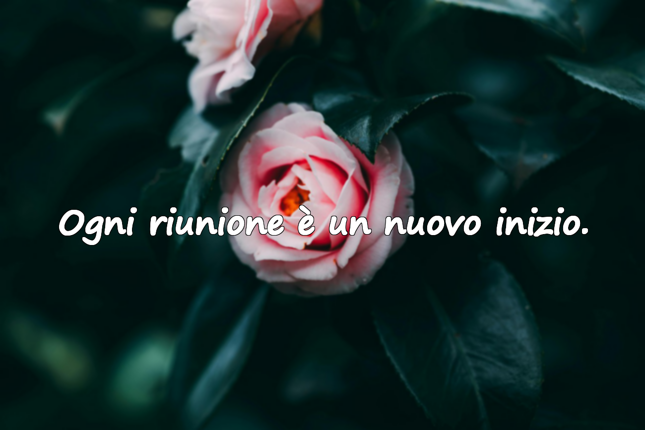 Ogni riunione è un nuovo inizio.