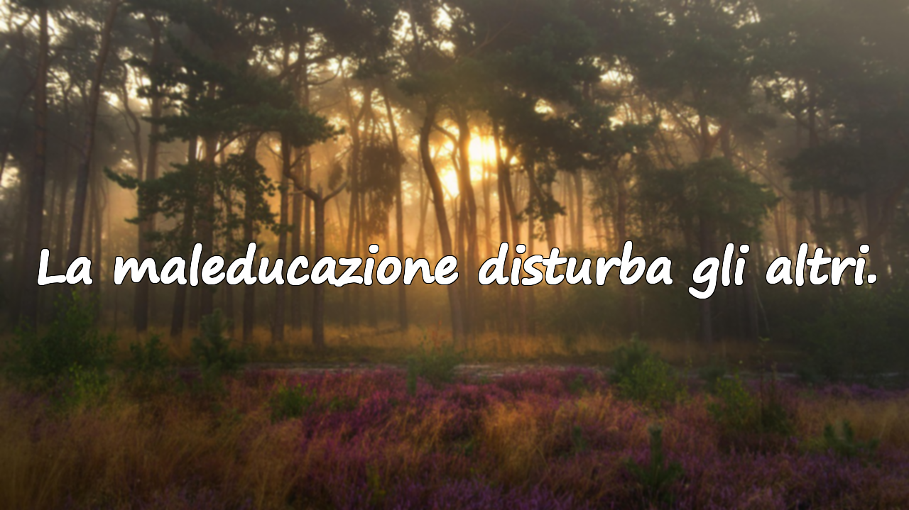 La maleducazione disturba gli altri.