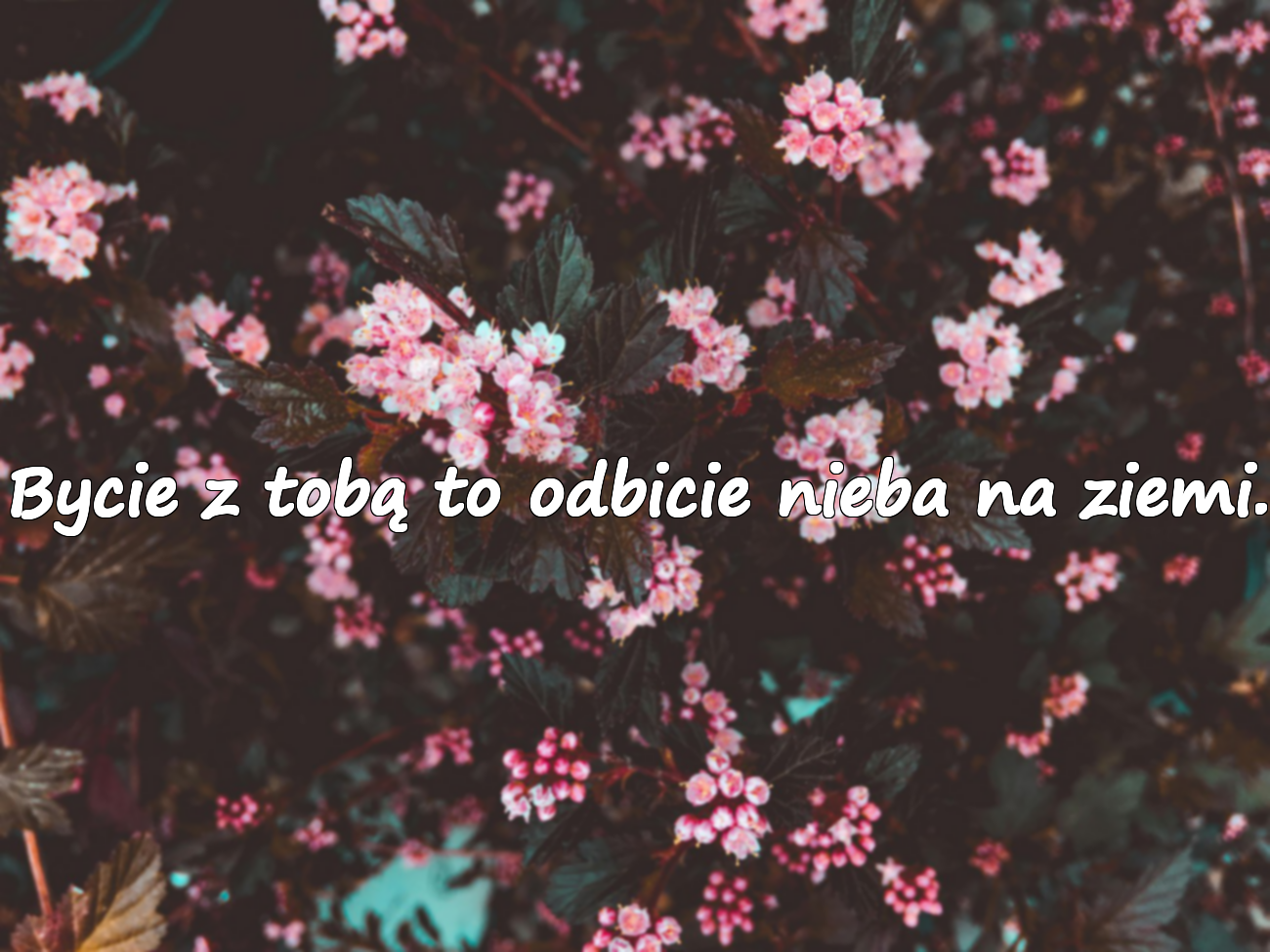Bycie z tobą to odbicie nieba na ziemi.