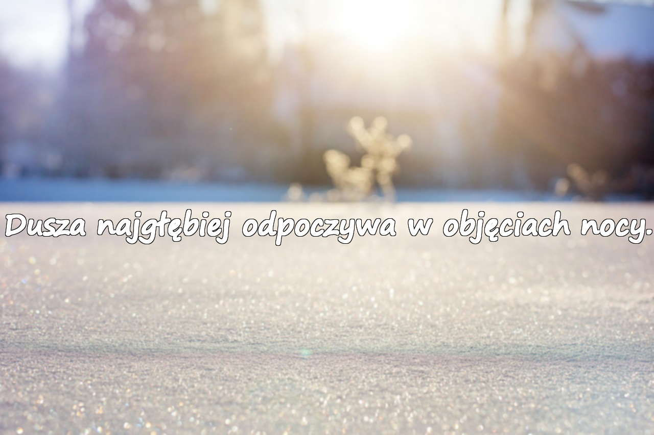 Dusza najgłębiej odpoczywa w objęciach nocy.