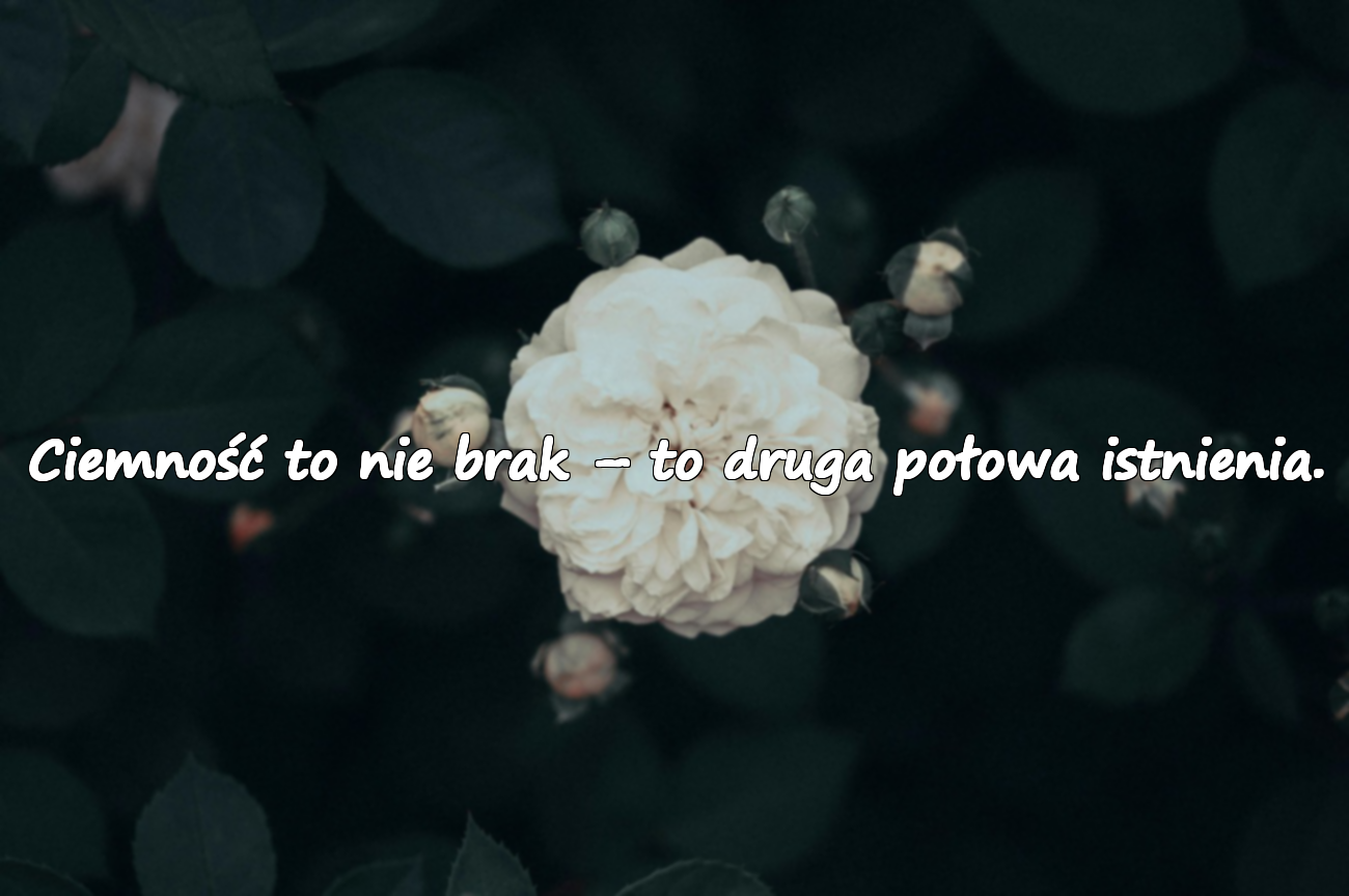 Ciemność to nie brak – to druga połowa istnienia.