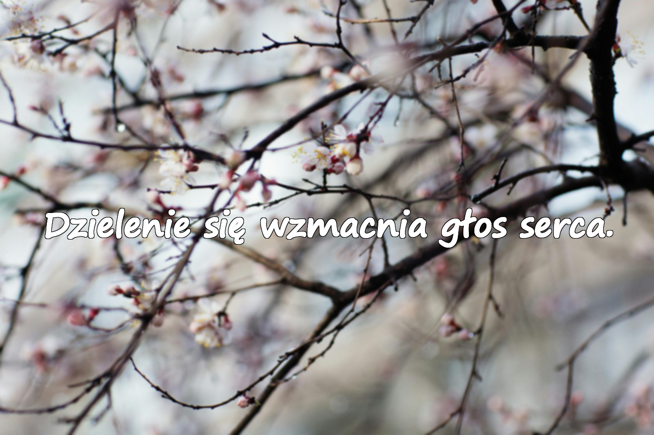 Dzielenie się wzmacnia głos serca.
