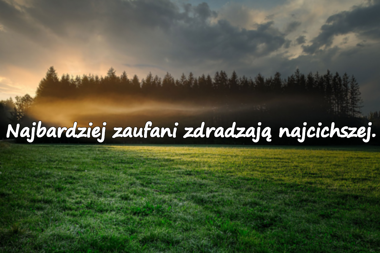 Najbardziej zaufani zdradzają najcichszej.