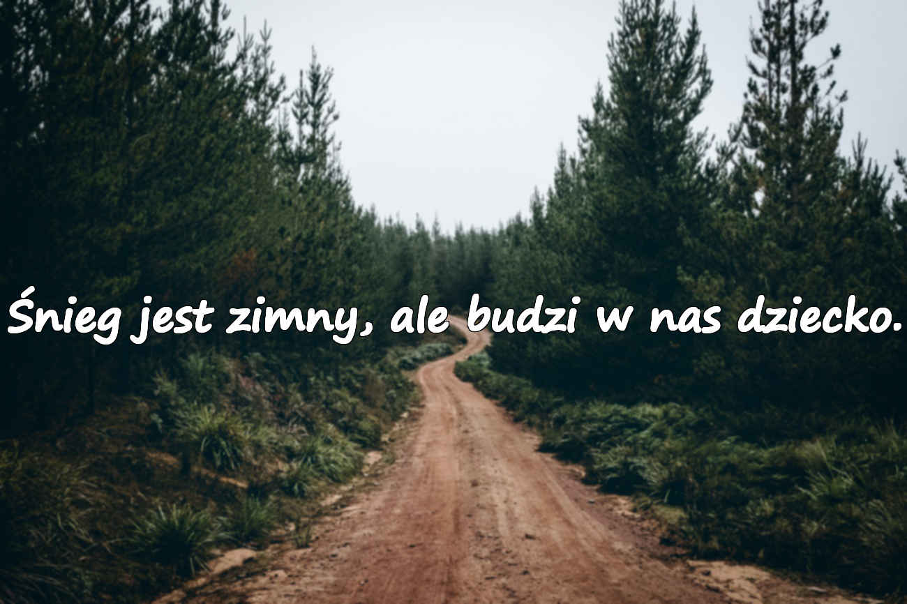 Śnieg jest zimny, ale budzi w nas dziecko.
