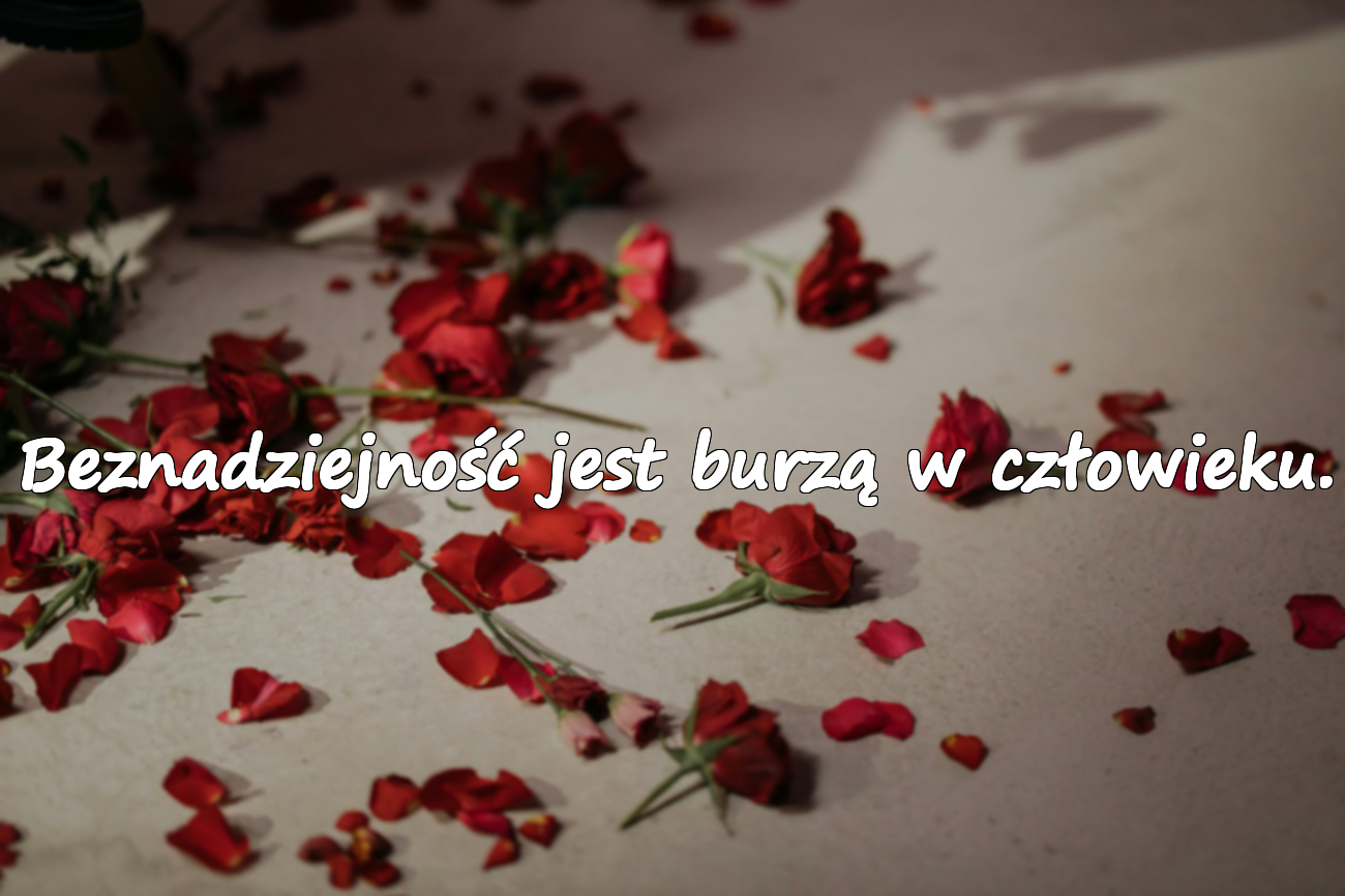 Beznadziejność jest burzą w człowieku.
