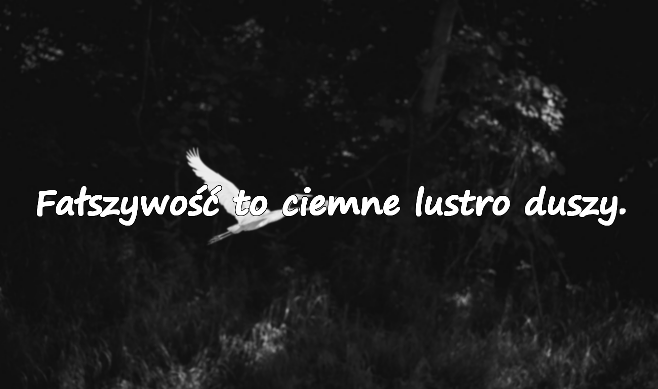 Fałszywość to ciemne lustro duszy.