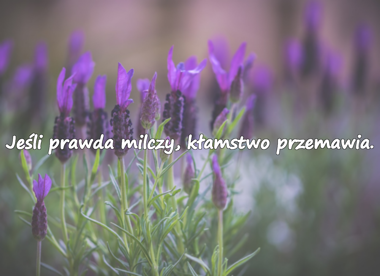 Jeśli prawda milczy, kłamstwo przemawia.