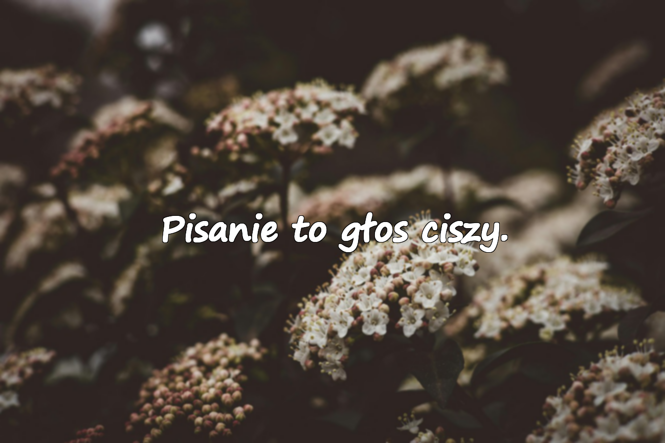 Pisanie to głos ciszy.
