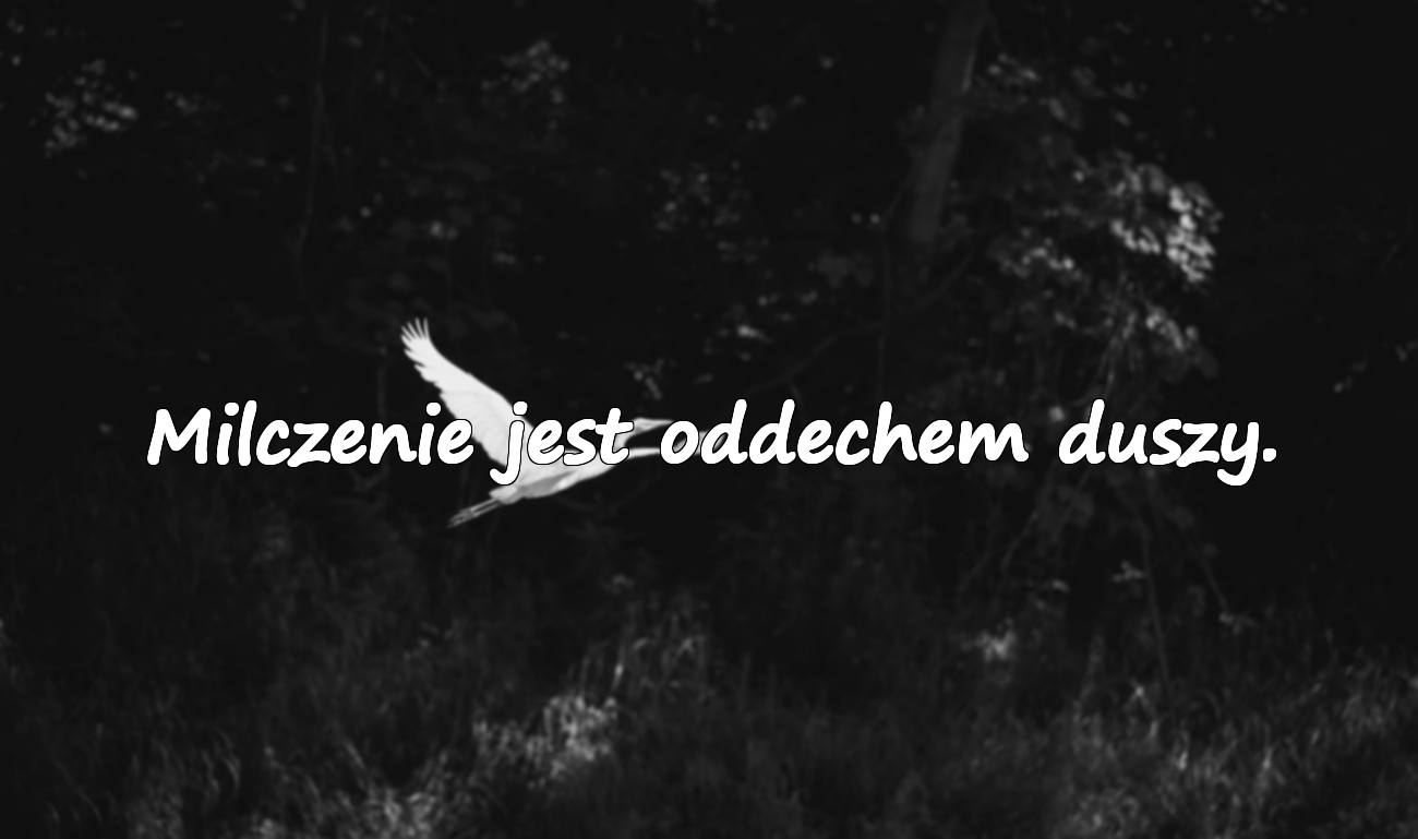 Milczenie jest oddechem duszy.
