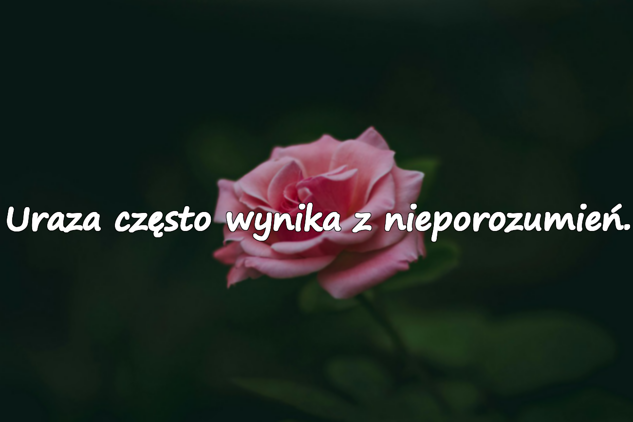 Uraza często wynika z nieporozumień.