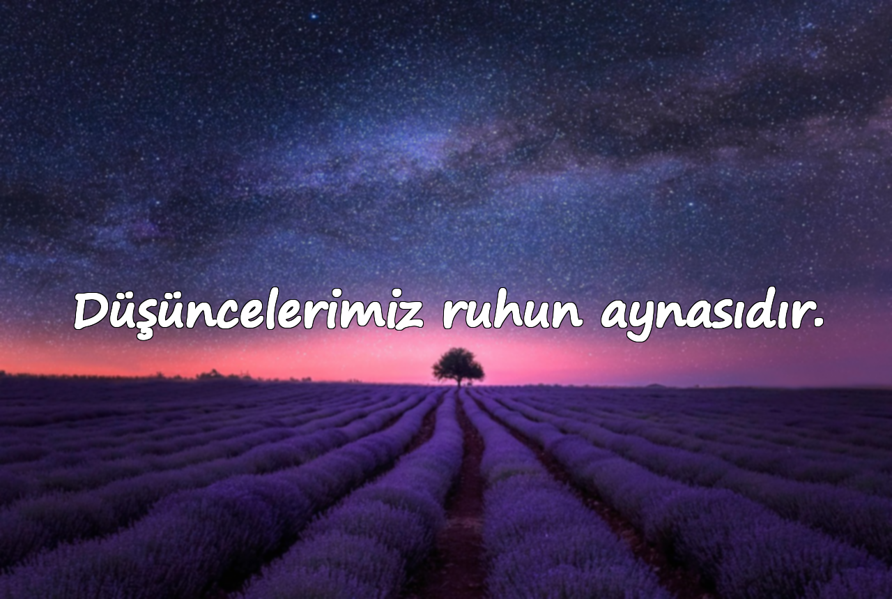 Düşüncelerimiz ruhun aynasıdır.