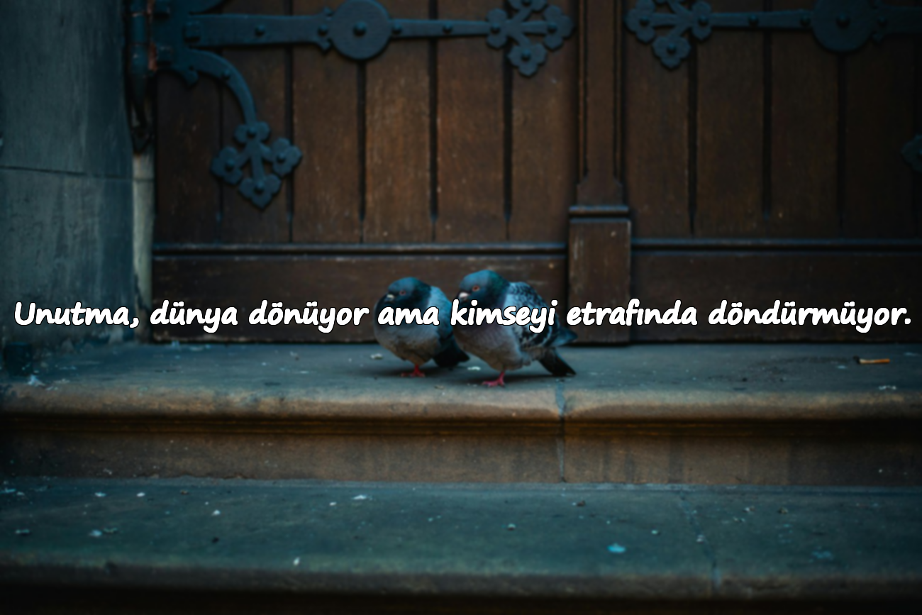 Unutma, dünya dönüyor ama kimseyi etrafında döndürmüyor.
