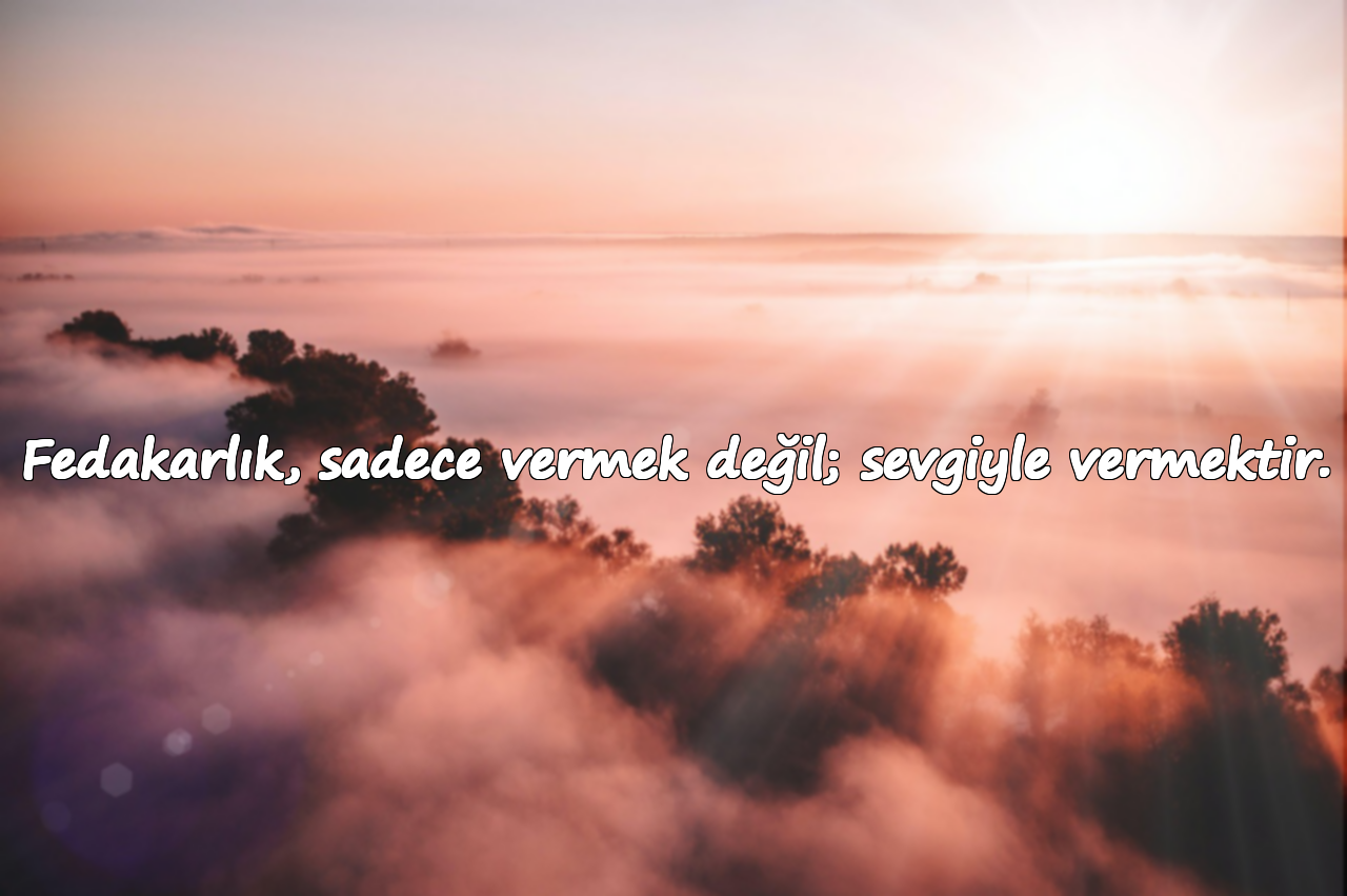 Fedakarlık, sadece vermek değil; sevgiyle vermektir.
