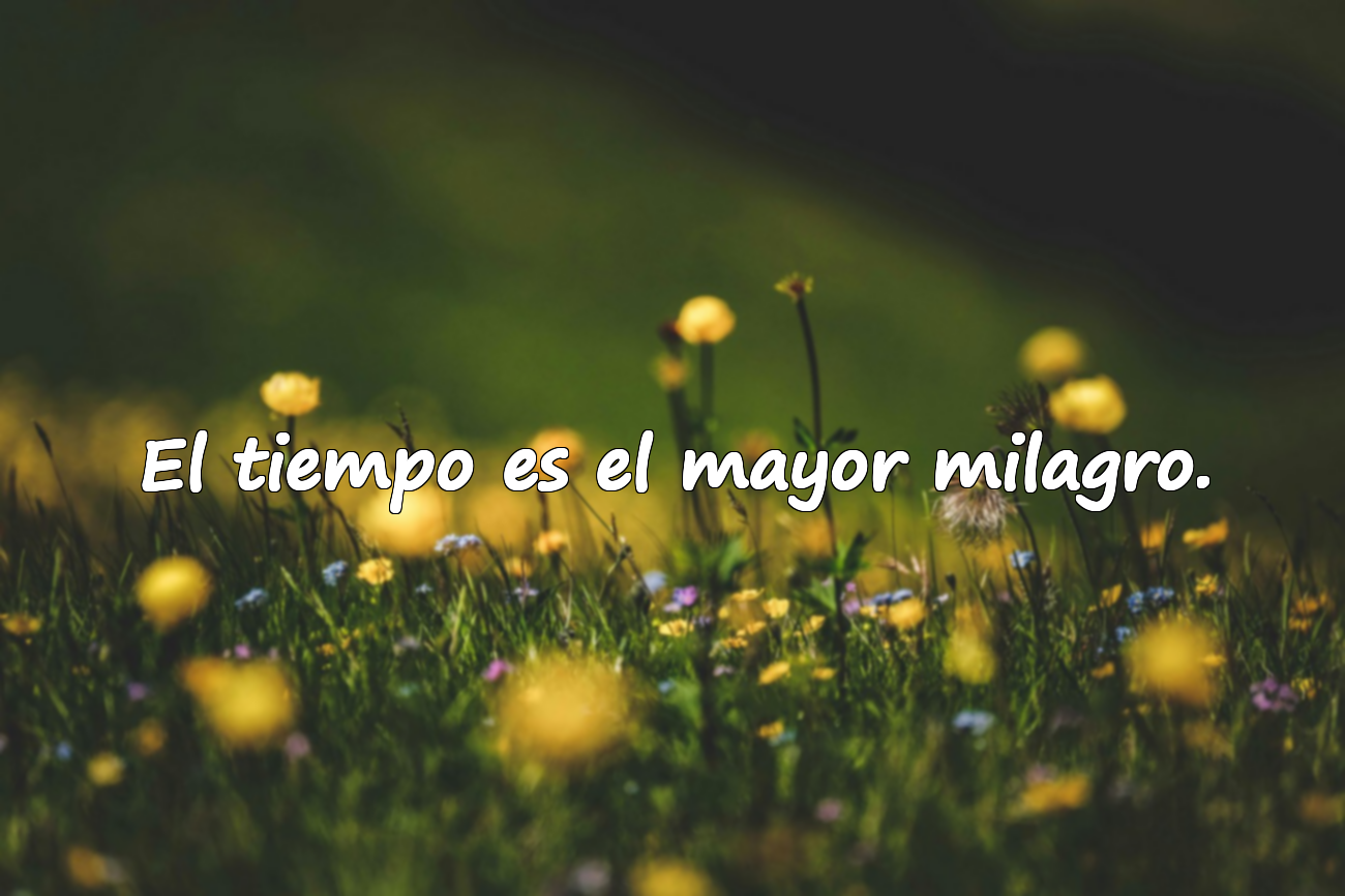 El tiempo es el mayor milagro.