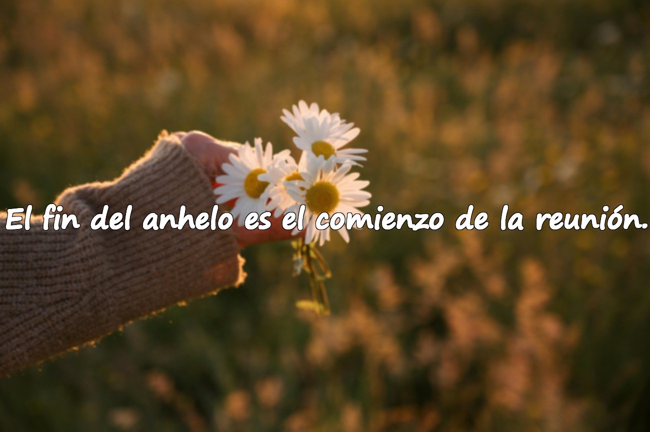 El fin del anhelo es el comienzo de la reunión.