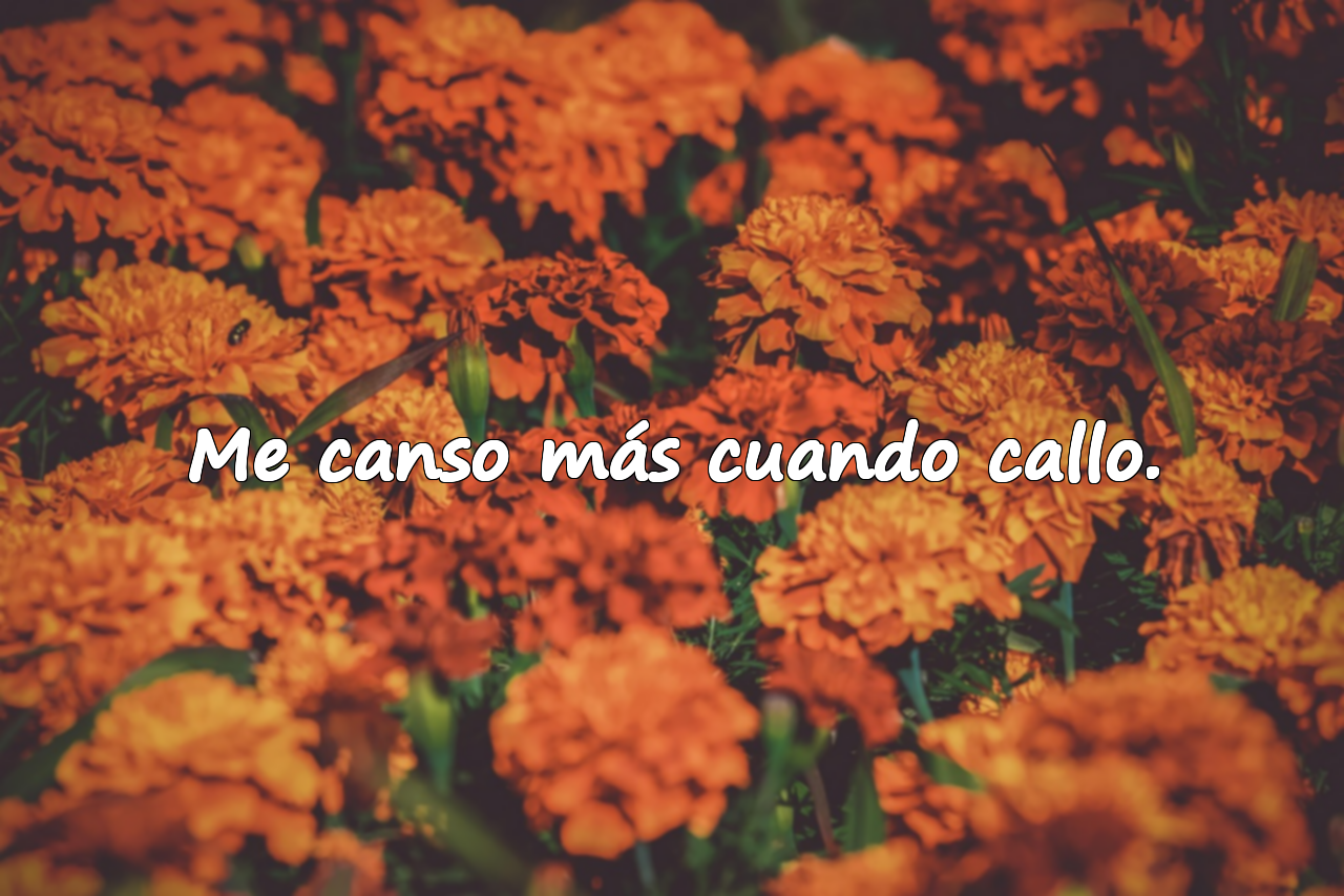 Me canso más cuando callo.