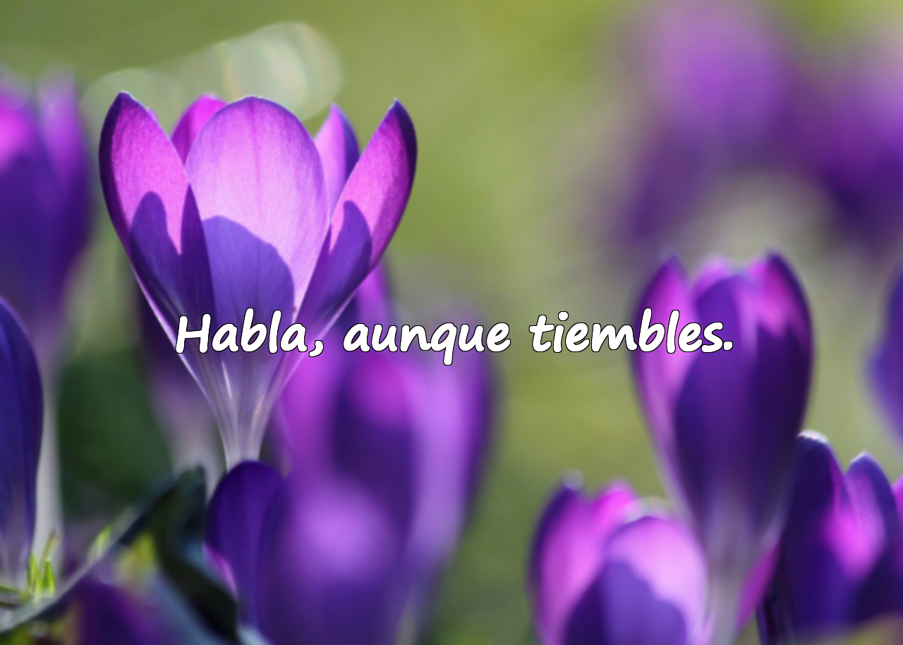 Habla, aunque tiembles.