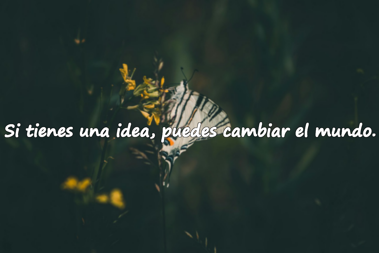 Si tienes una idea, puedes cambiar el mundo.