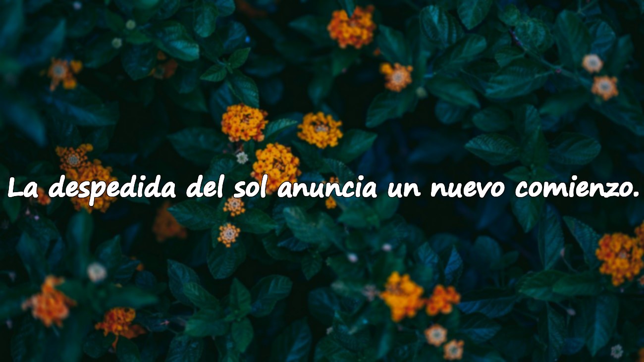 La despedida del sol anuncia un nuevo comienzo.