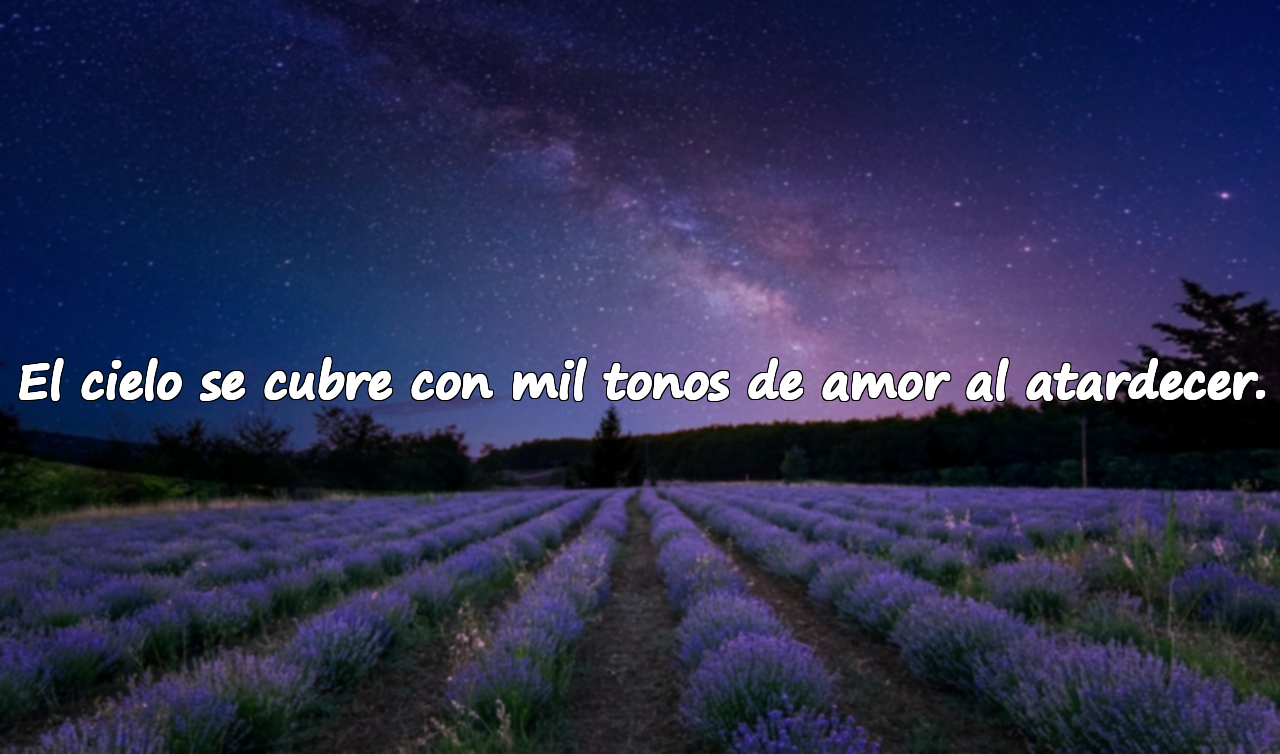 El cielo se cubre con mil tonos de amor al atardecer.
