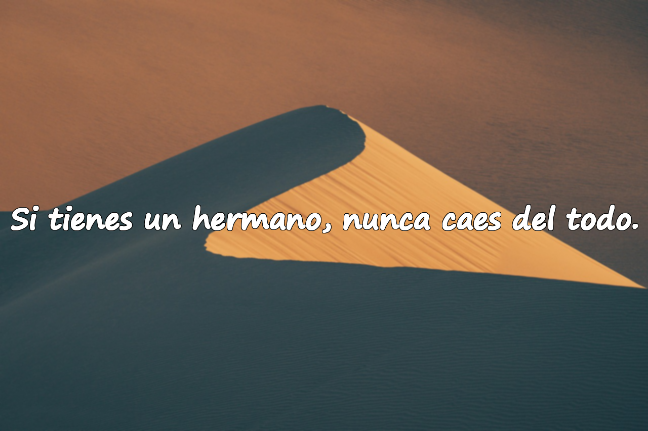 Si tienes un hermano, nunca caes del todo.