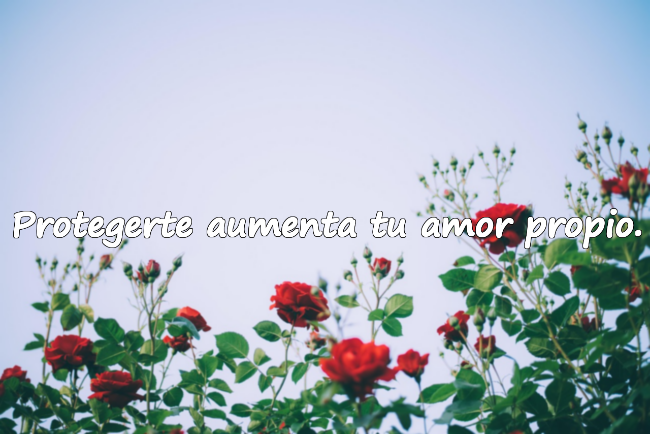 Protegerte aumenta tu amor propio.