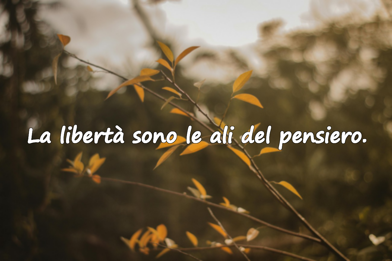 La libertà sono le ali del pensiero.