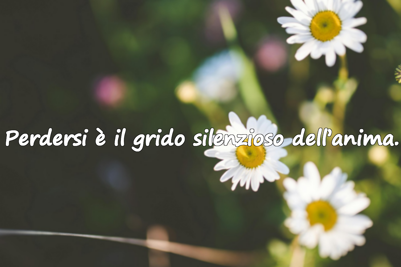 Perdersi è il grido silenzioso dell’anima.