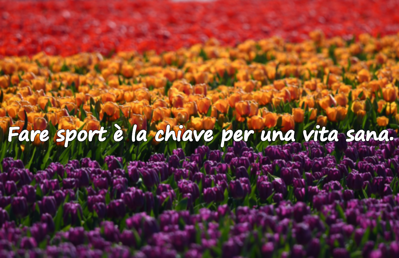 Fare sport è la chiave per una vita sana.